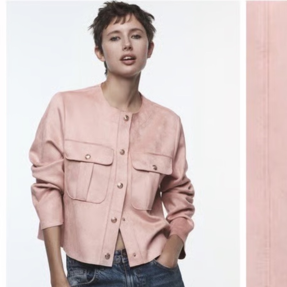 Zara Blush Suede Jacket